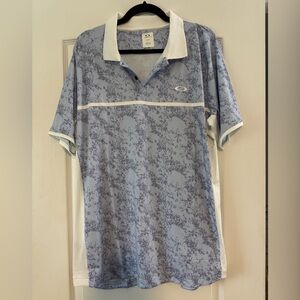 Oakley Light Blue and White Polo Shirt